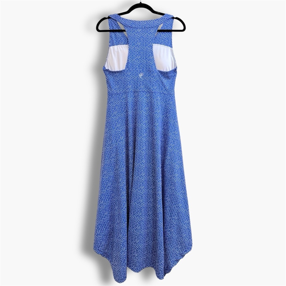 Krimson Klover Piper Dress Large Blue UPF 40 Stretch Athletic Bra Pockets Midi - Picture 4 of 13